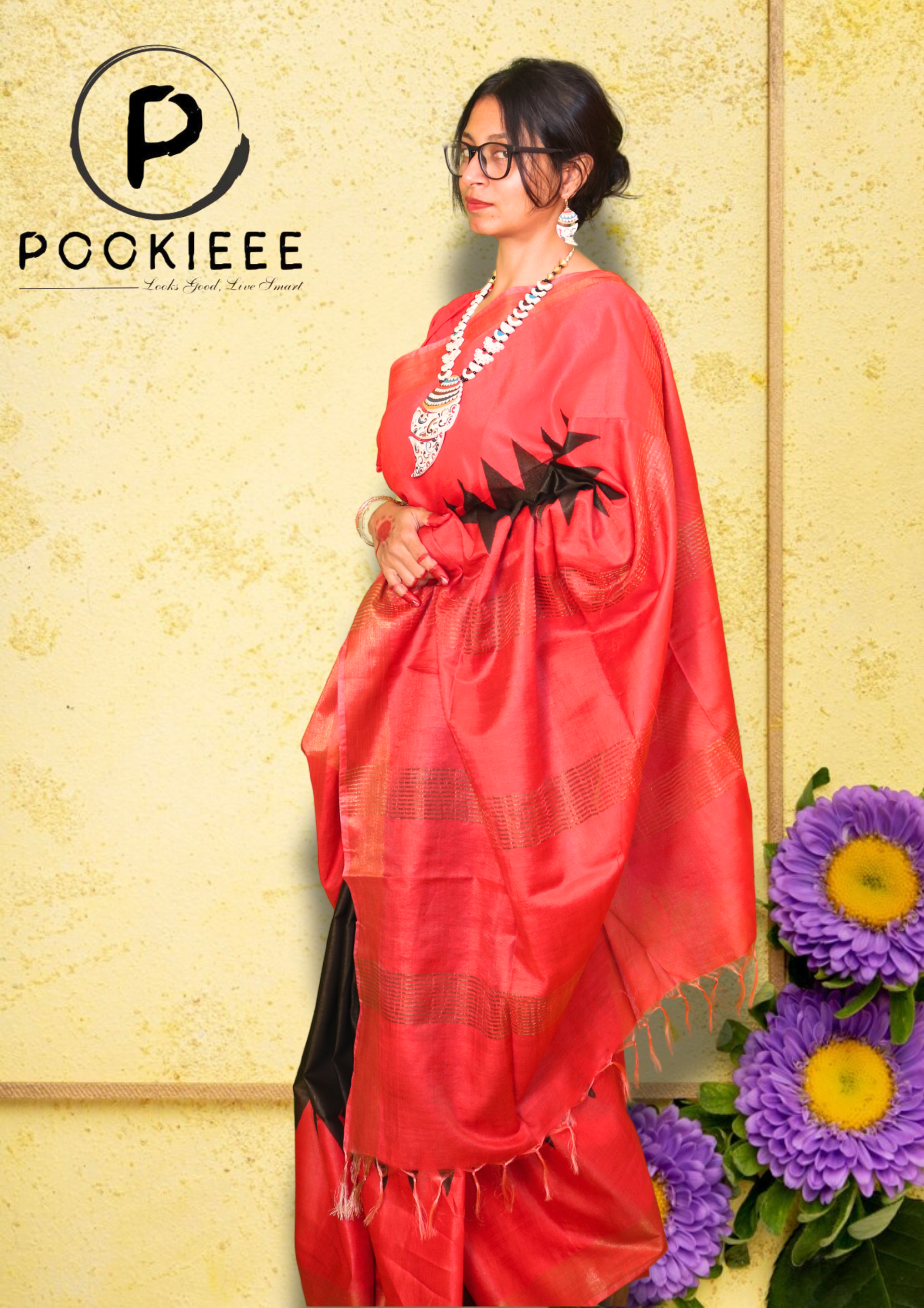 Chanderi Block Saree with Blouse Piece